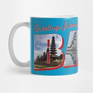 Greetings from Bali in Indonesia Vintage style retro souvenir Mug